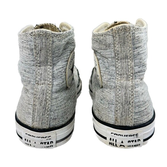 Converse All Stars Hi Top Sneakers Womens Sz 10 Gray Tweed Metallic Sparkle - Picture 6 of 13
